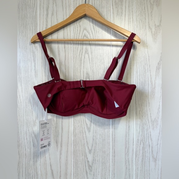 Athleta KEYS DAYBREAK BANDEAU Maroon BIKINI TOP US 38D/DD NWT - Picture 3 of 4